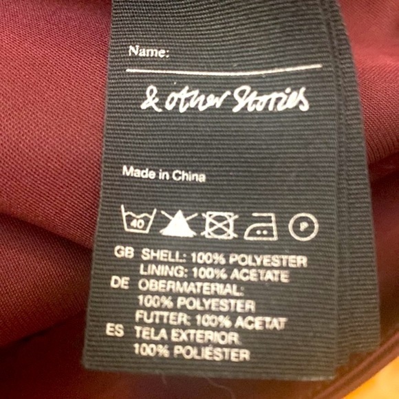 NWOT Women’s & Other Stories Cranberry Color Front Slit with Insert Lined Skirt - Picture 7 of 9